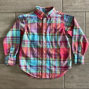Boys Ralph Lauren Button Down Plaid Dress Shirt